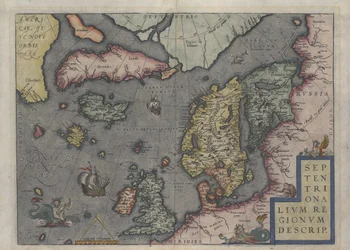 Karte von Island von Abraham Ortelius im Jahr 1570